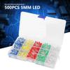 500PCS 5mm LED Light Diodes Storage Box Light Emitting Diodes LEDs Assorted Colors  Repair Equipment