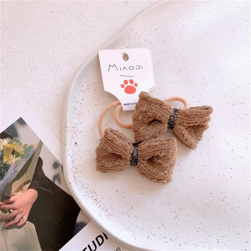 Süße Punktstoff Schleife Haarband Ring Kinder Baby Mädchen Kinder Elastisches Haar Gummi Band Accessoires Kopfschmuck Kopfbedeckung Ornament