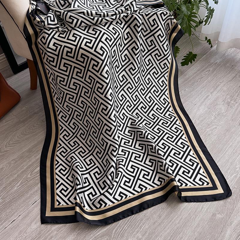 High-End Silk Scarf Women'S Silk Imitation Silk Long Ribbon Decorative Sunscreen Scarf Versatile Scarf Explosion