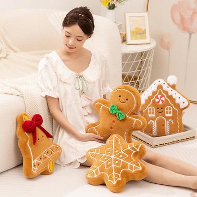 Cute And Cute Christmas Gingerbread Man Throw Pillow Plush Toy Doll Christmas Tree Doll Christmas Decorative Cloth