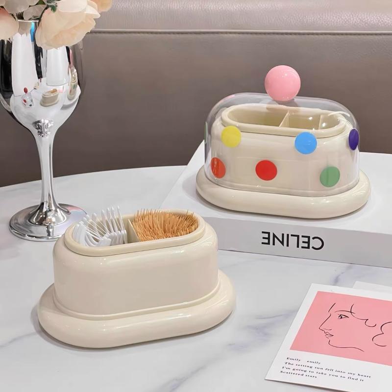 Dopamine Creative Toothpick Holder For Home Living Room Tabletop, Personalized Dental Floss Container And Cotton Swab Storage Tube