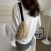 Women'S Stylish Woven Chest Bag - Light Brown, Crossbody Sling Phone Pouch with Zipper Closure, Versatile Waist Pack for Beach, Beach Bag