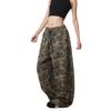 American Retro Trendy Brand Drawstring Camouflage Sweatpants Women's Summer New Casual Straight Loose Wide-leg Trousers