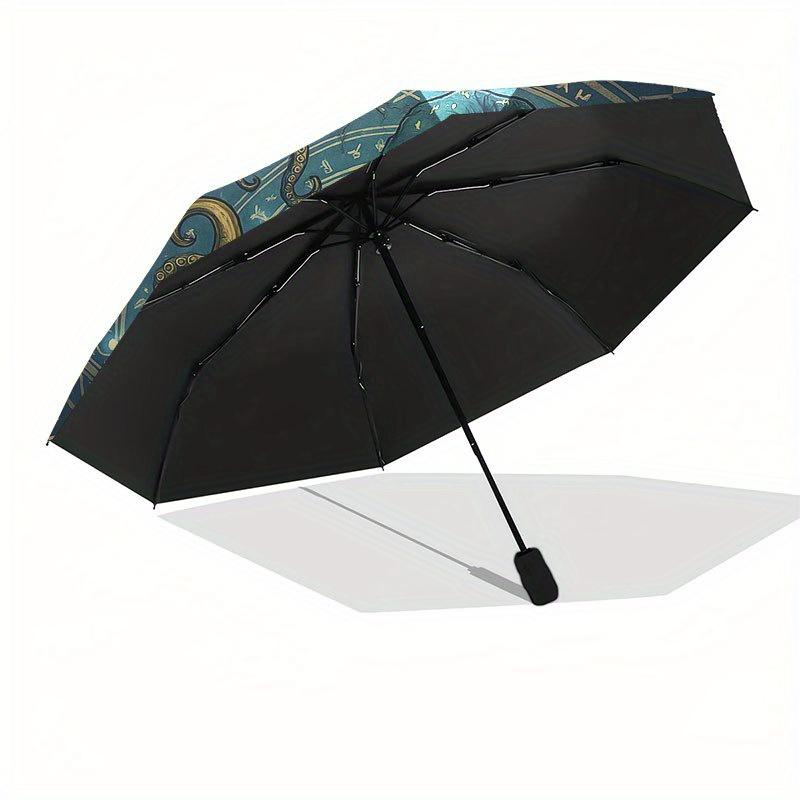 Magical Octopus Wizard Hat: Mystical Fantasy Accessory Umbrella, Portable 3-Fold Compact Umbrella for Men & Women R158