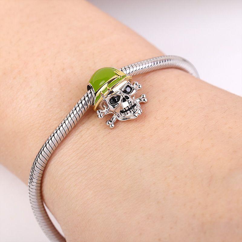 Beautifulcopper Skull Halloweenthrilling Carnival Party Charm Pendant Suitable For Original Bracelet Diy Women'S Jewelry