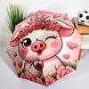 Cute Cartoon Pink Pig Umbrella Automatic Open/close, Sturdy Iron Frame & 8-Rib Struct, Umbrella for Women & Men, Christmas Gifts