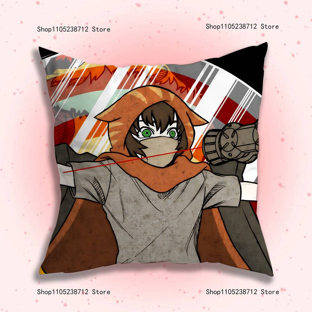 Game Y-Your T-Turn to D-Die Pillow Covers Cartoon Sofa Decorative Home Double-sided Printing Short Plush Cute Cushion Cover