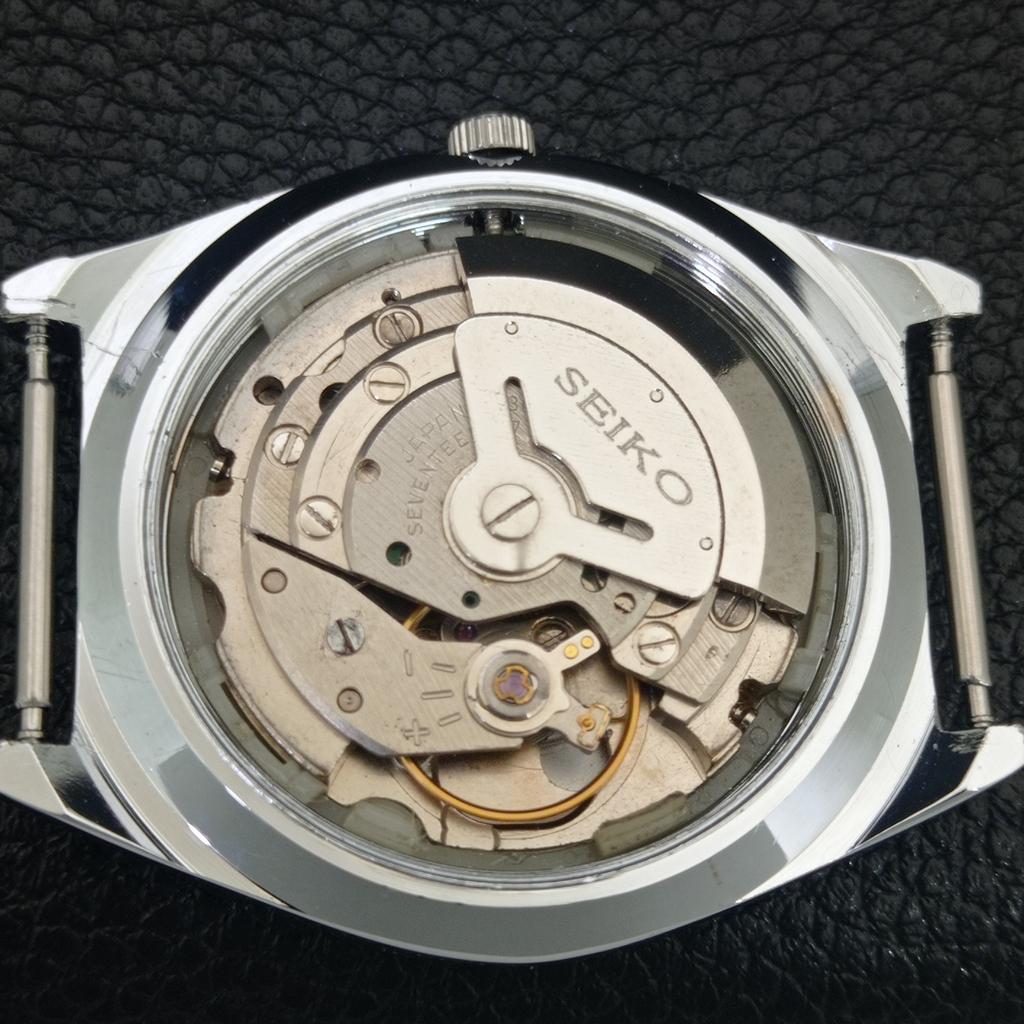 VINTAGE REFURBISHED SEIKO 5 AUTOMATIC 6309A JAPAN MENS BLACK WATCH a442591-1