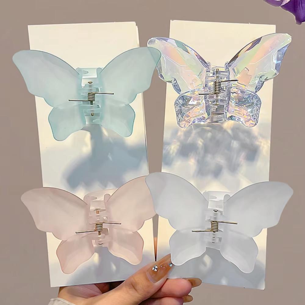 

4pcs butterfly shaped lightweight hair clips simple solid color hair clips face washing and makeup hair clips