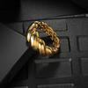 Retro Titanium Steel Lava Croissant Ring: Personalized Women's Jewelry Design