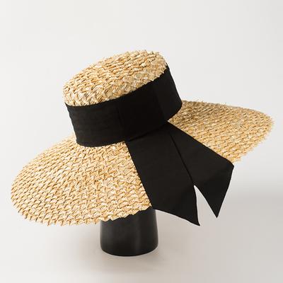 Vrouwen Zomer Klassieke Tarwestro Hoed Grote Brede Rand Zonnehoeden Elegante Vintage Handgemaakte Strandmutsen Vocation Chapeu Feminino
