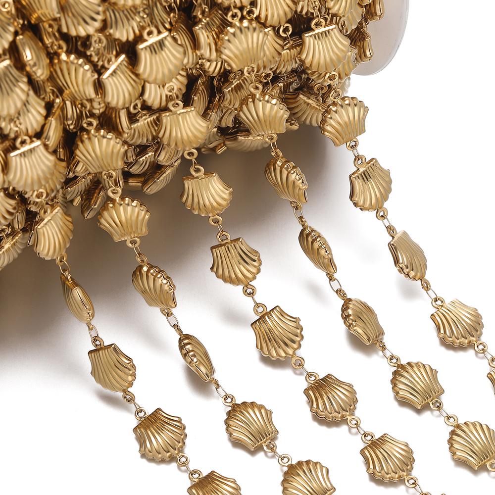 1m Stainless Steel Gold Handmade Chain Multiple Shapes Chains for DIY Necklace Bracelet Waist Chain Choker Jewelry Making Chain
