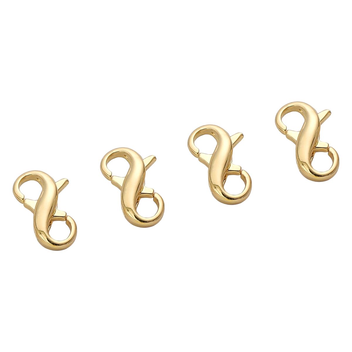 

Мідні 8-подібні пряжки, застібки для виготовлення ювелірних виробів своїми руками, браслети, намиста, ремісничі аксесуари 8x13mm золотий