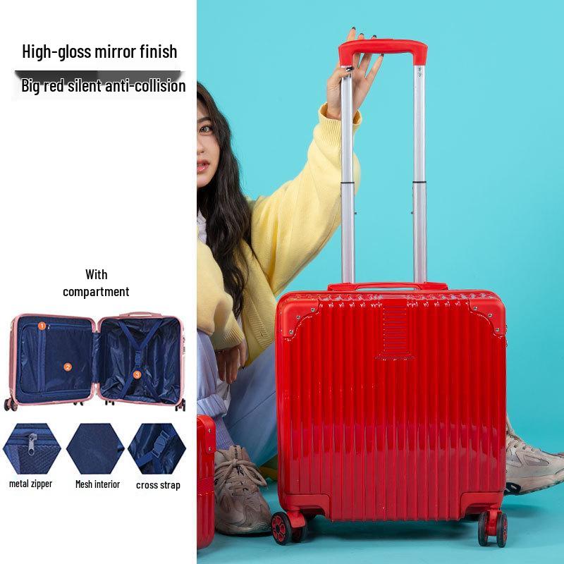 Lightweight Mini Trolley Suitcase with Combination Lock, 18-20 Inch - Ideal for Students and Kids.