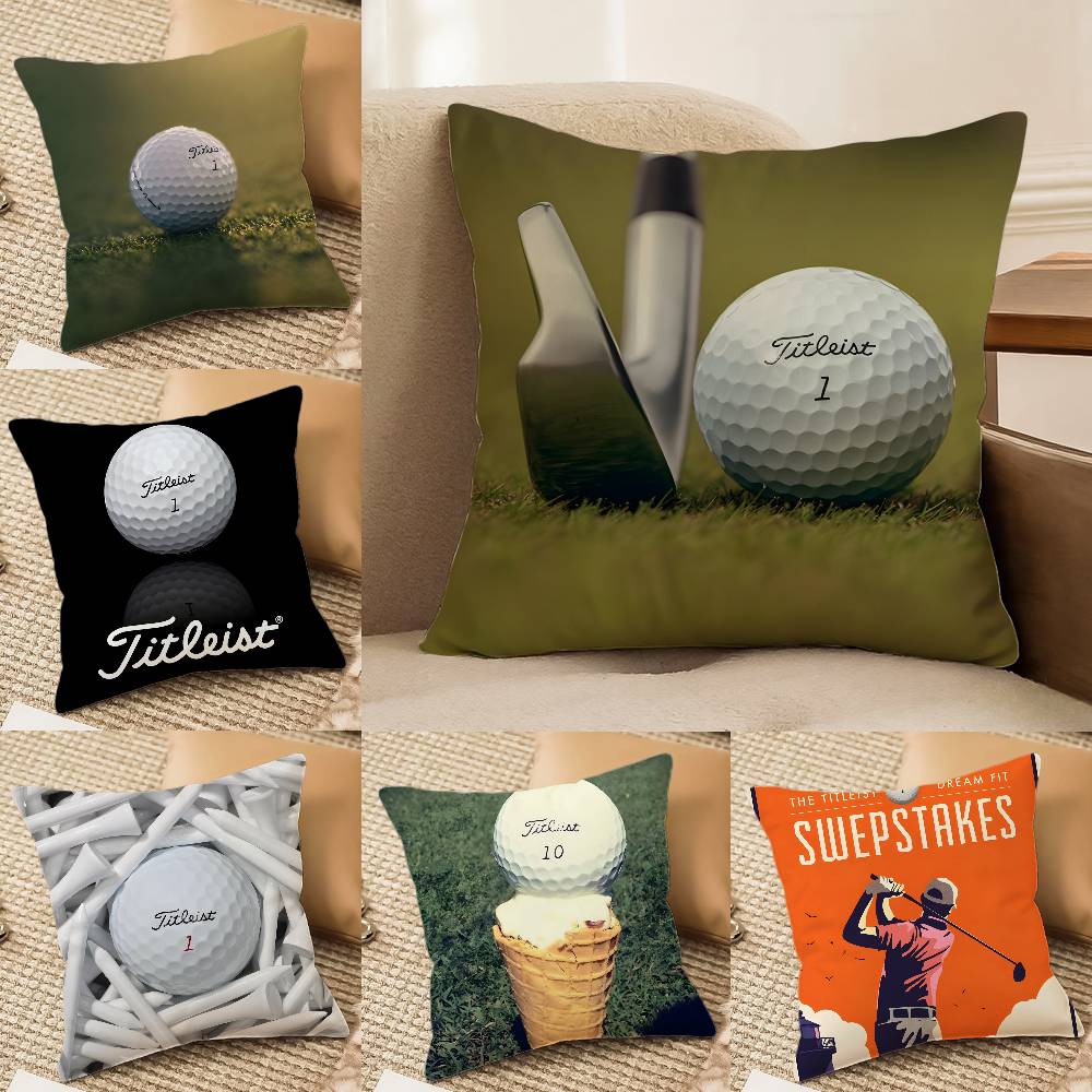 Popular Golf Sports T-TitleistS-Famous Pillow Case Comfort Sofa Bed Silky elegant Invisible zipper Decorative cushion cover