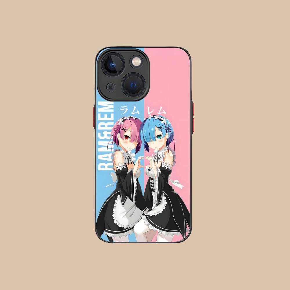 ReZero Rem Ram Silicone Mobile Phone Case for iPhone 17 16 15 14 13 12 11 X XR XS Air Pro Max Plus Mini Colorful Cover