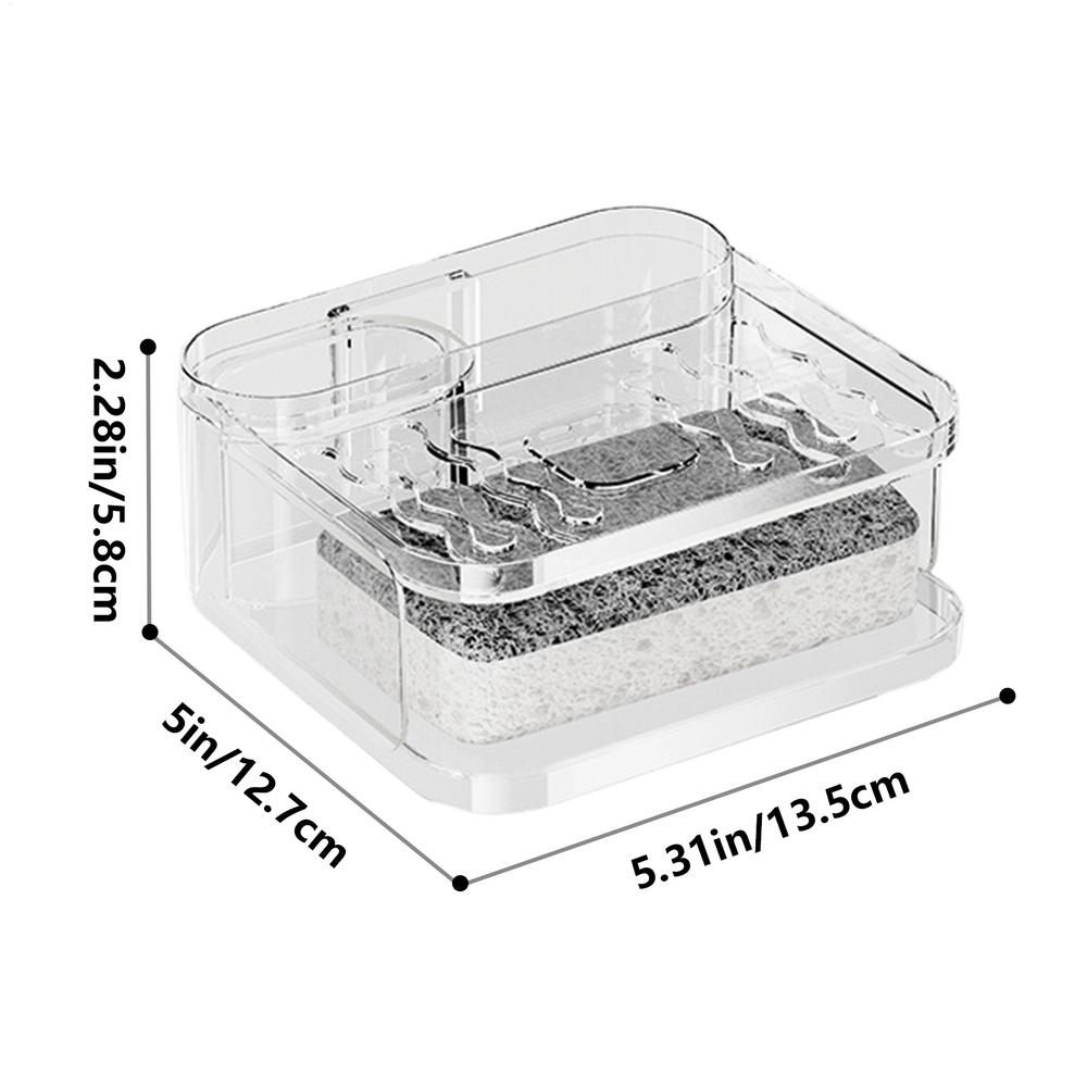 

Wall Soap Holder Double-Layers Soap Dish Wall Mounted Draining Soap Tray Waterproof Bathroom Organizer With Sponge Soap Holder білий