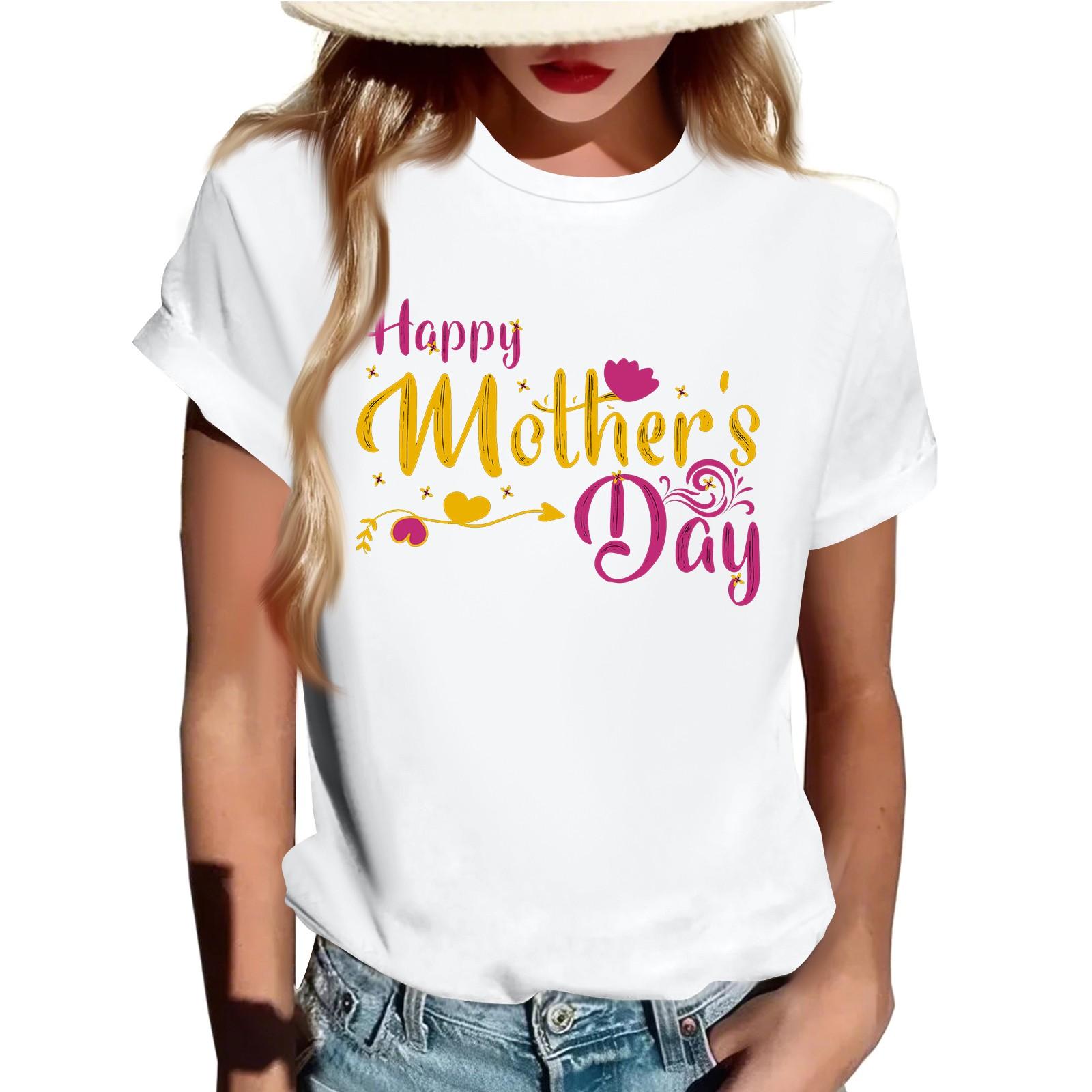 

Взрослые Повседневные Ежедневные Круглый вырез с принтом Короткие рукава Футболка Топ с буквами XL белый