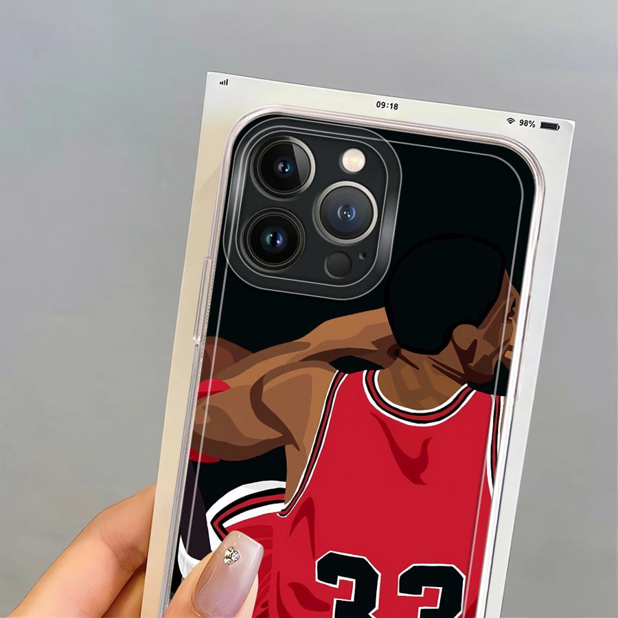 Weiche Handyhülle für iPhone 7 8 XR 12 Mini 16 15 14 Plus 13 12 11 Pro MAX 16e Basketballspieler Cool