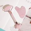 Rose Quartz Roller & Gua Sha Set with Customizable Logo - Natural Jade Face and Eye Massager