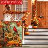 2D Flat - 2D Flat Thanksgiving Welcome Autumn Cardinal Red Bird Pumpkin Garden Flag 2 (1)  Outdoor Garden Flag Double-Sided Home Decoration Courtyard 