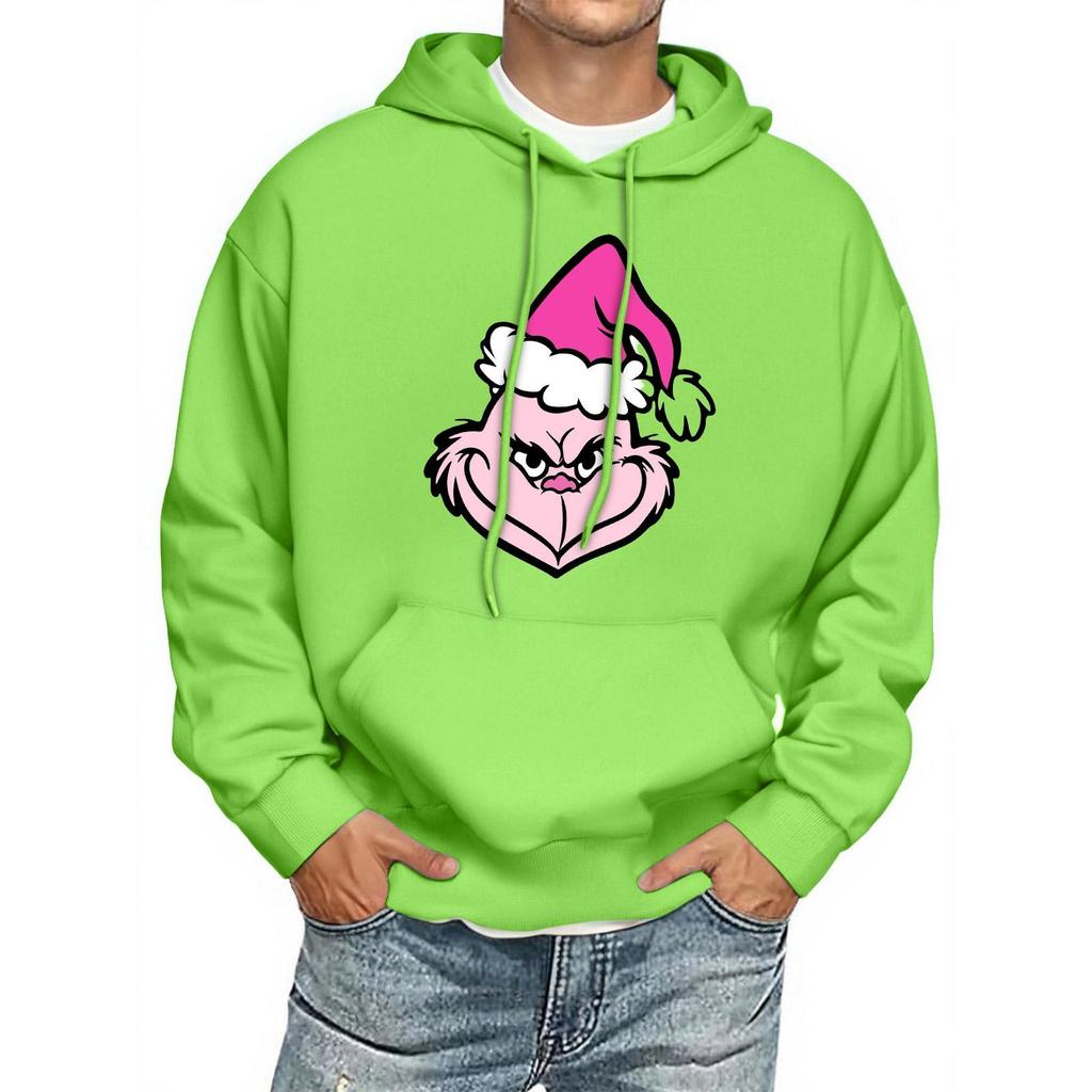 Men's Print Hooded Sweatshirt Long-Sleeve Casual Pullover Hoodie Hooded Sweatshirt