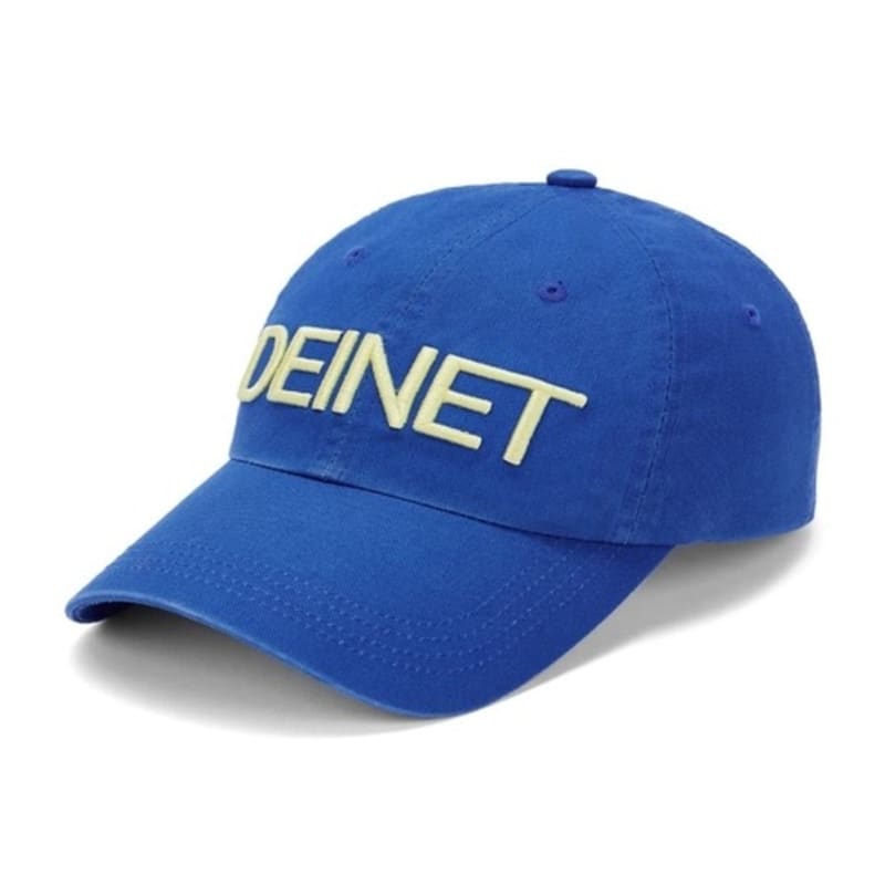 DEINET DEINET WASHED LOGO CAP IN BLUE