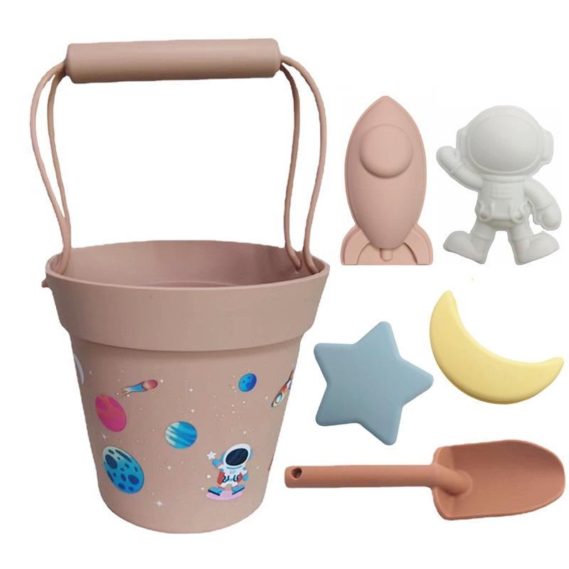 Outdoor Parent-Child Interactive Silicone Beach Bucket Set – Baby Sand, Water, and Snow Play Tools