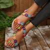 Fashion Summer Women Sandals Bohemian Lightweight Sandals Flower Flat Sandals Outdoor Open Toe Shoes Women Plus Size Holiday Beach Shoes