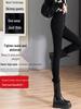 New 2025 Plus Size Women's Fleece-Lined High Waist Black Leggings - Thickened, Skinny Fit for Autumn and Winter