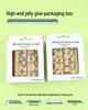 YBJK Boxed Jelly Glue: Upgraded Super Sticky Waterproof Nail Adhesive - 600 Kraft Paper Stickers, 25 Sheets