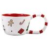 350ML Christmas Coffee Mug Hand Pinched Ceramic Cup Winter Afternoon Tea Milk Cup Xmas Gift Irregular Large Handle Water Cup