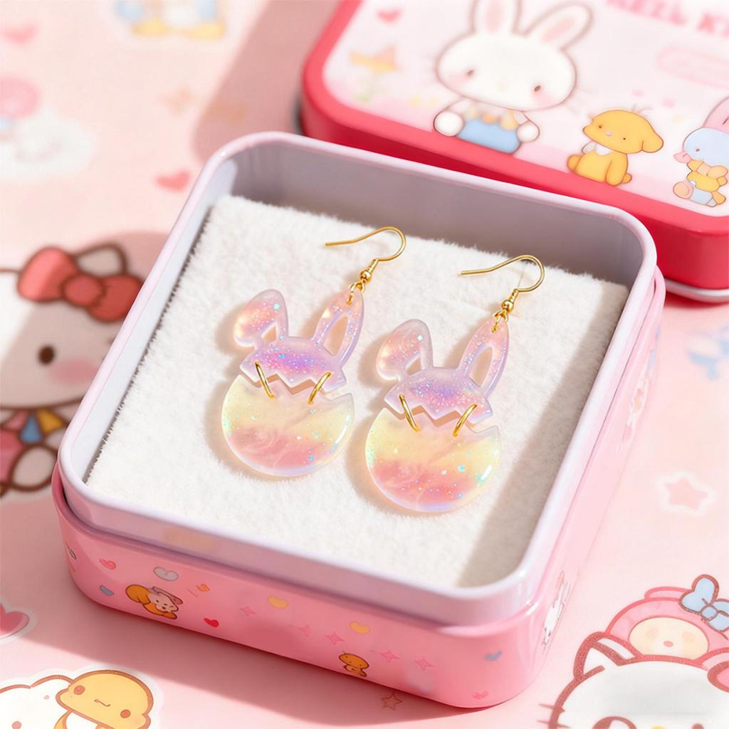 Earring Molds DIY Easter Template Butterfly Flower Rabbit Egg Design Holiday Earring Molds For Family Women Men Girls School