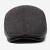HT4843 Thick Warm Men Winter Hat Earflap Cap Retro Wool Beret Hat Dad Father Ivy Flat Cap Grandfather Male Adjustable Beret Cap