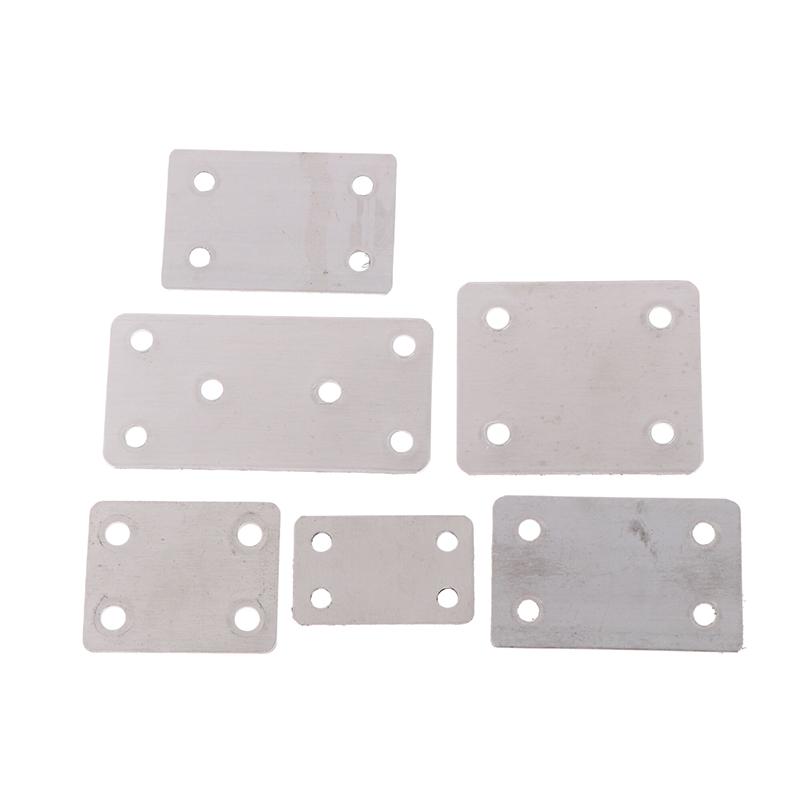 10Pcs Straight Four Hole Fixed Angle Bracket Stainless Steel Right Angle Bracket Furniture Fasteners Wood Shelves Cbinets