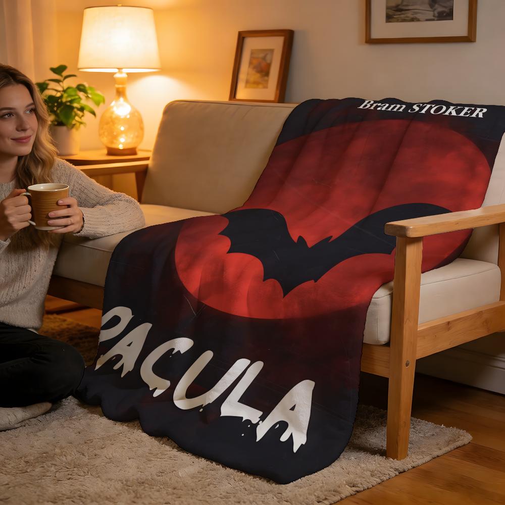 Throw High-Density Short Plush Blanket For Sofa Nap Air-Conditioned Room Soft Skin-Friendly Dracula