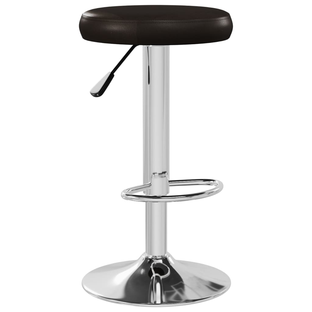Bar Stool Set 2 Pcs Brown Faux Leather