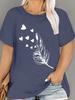Abstract painting color blocks combined print breathable round-neck short-sleeved T-shirt