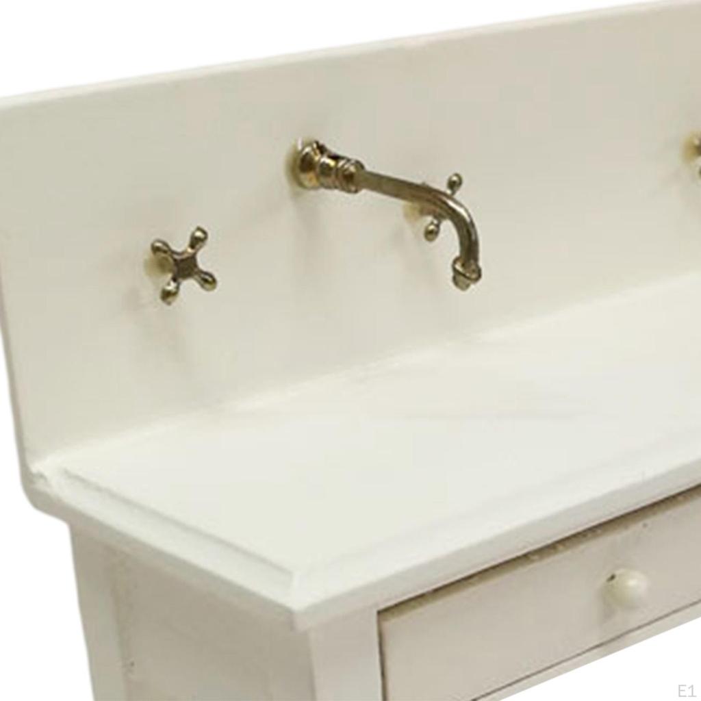 Dollhouse Cabinet Model with Faucets Decorations Accessory Miniature for Kitchen