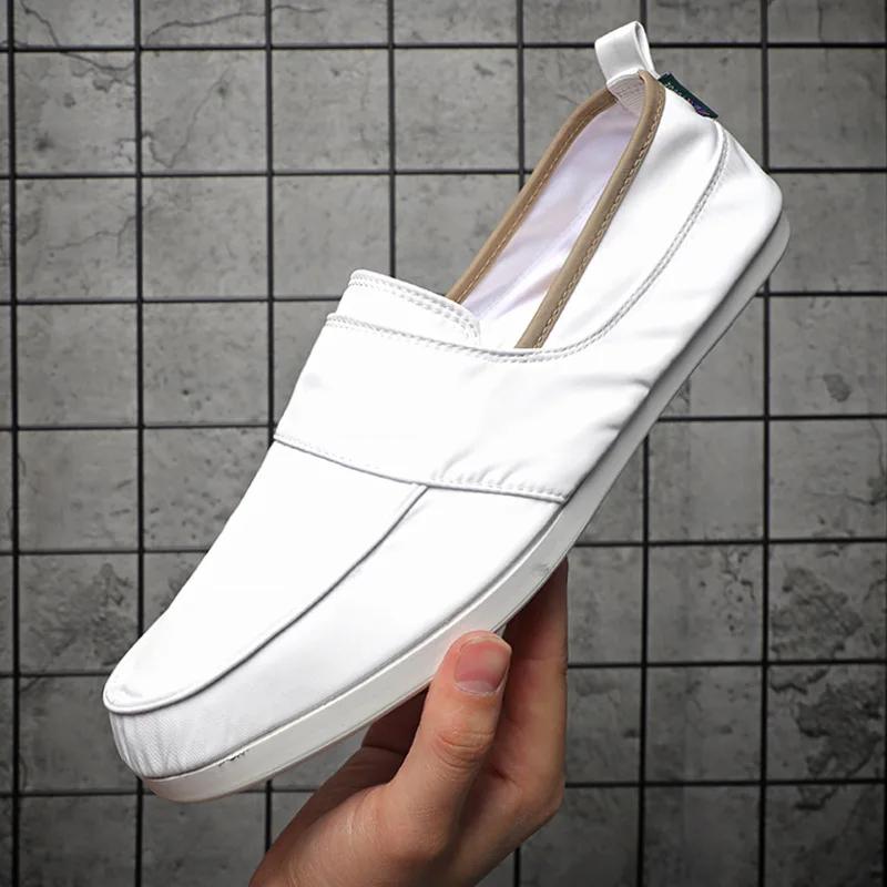 Fashion TWBEB Fashion Shoes Men Loafers Canvas Shoes Men Casual Shoes Flat Slip On Male Footwear