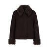 JOOZZY ANNA&CODE Women's Plush Lapel Double-Faced Wool A-line Coat