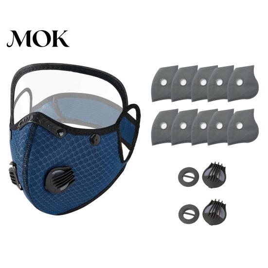 Reusable Carbon Filter Mask Cycling Face with & Breathing Valve, Dust Coverage Goggles, Lightweight Protection Shield for Outdoor Motorcycle