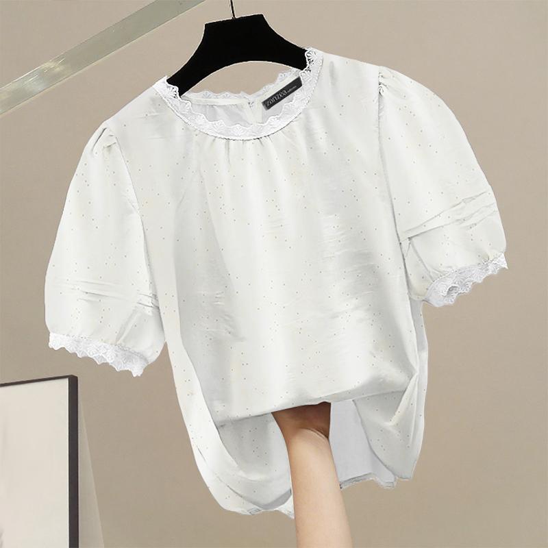 

ZANZEA Women Summer Casual Round Neck Loose Short Sleeve Blouse S білий
