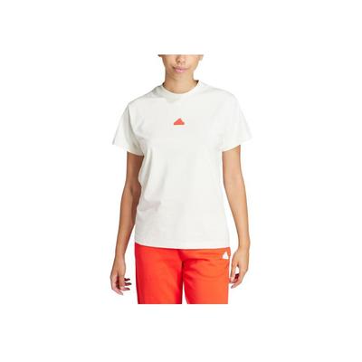 Outlets Logo Print Casual Round Neck Pullover Short Sleeve T-Shirt Women T-Shirts Han-Jade-White IS4287