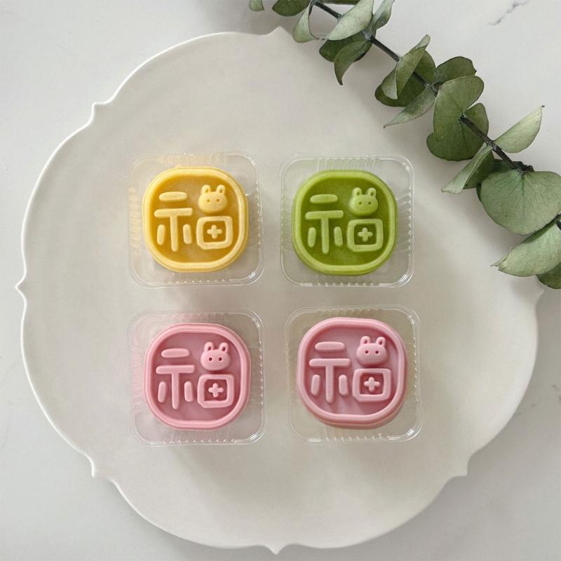 

ABS Plastic Rabbit Fu Character Mooncakes Molds Cookie Stamps Dessert Baking Supplies J0MC China Mainland