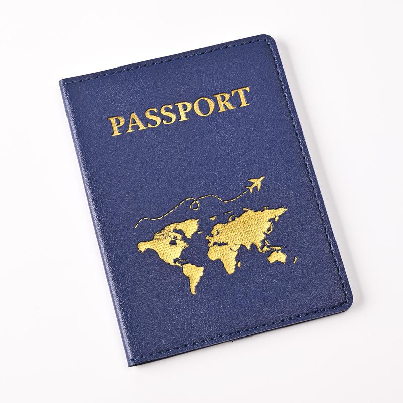 Thickened PU Leather Map-Stamped Luggage Tag & Passport Holder Set