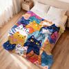 Cat animal art with colorful patterns Flannel printed blanket suitable for all seasons for living room office sofa and travel