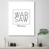 Canvas Print Warsaw Inscription Black and White