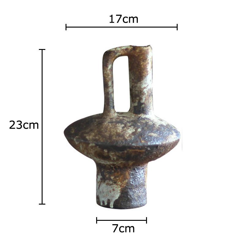 Vintage Coarse Pottery Vase Desk Decoration Artificial Flower Decorative Flowers Arrangement Floral Vases Room Aesthetic Decor