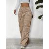 Women's Cargo Pants Spring/Summer New Wide-Leg Pants Casual Simple Tie-Waist Multi-Pocket Long Pants